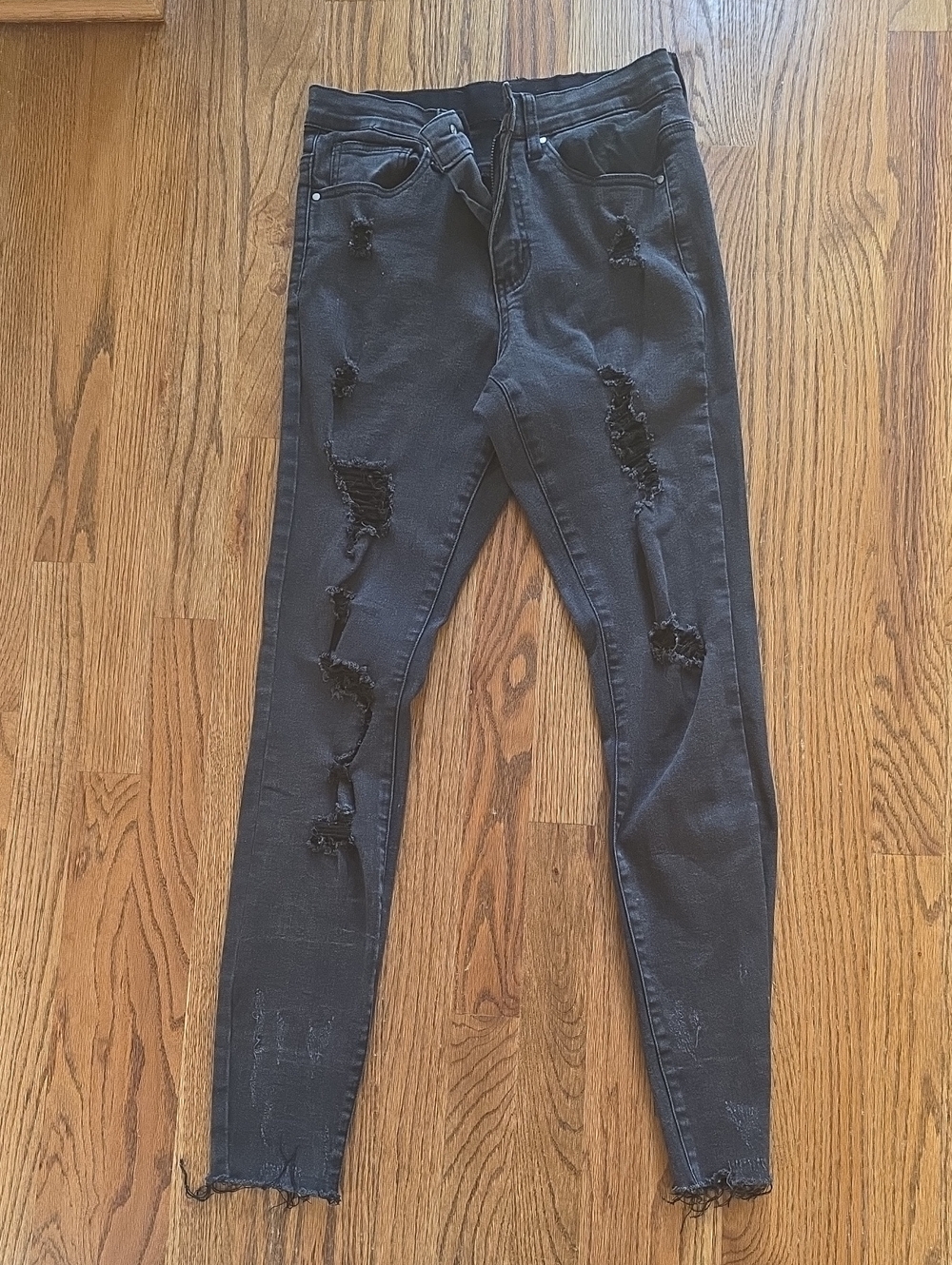 Grace & Lace Black Distressed Skinny Jeans